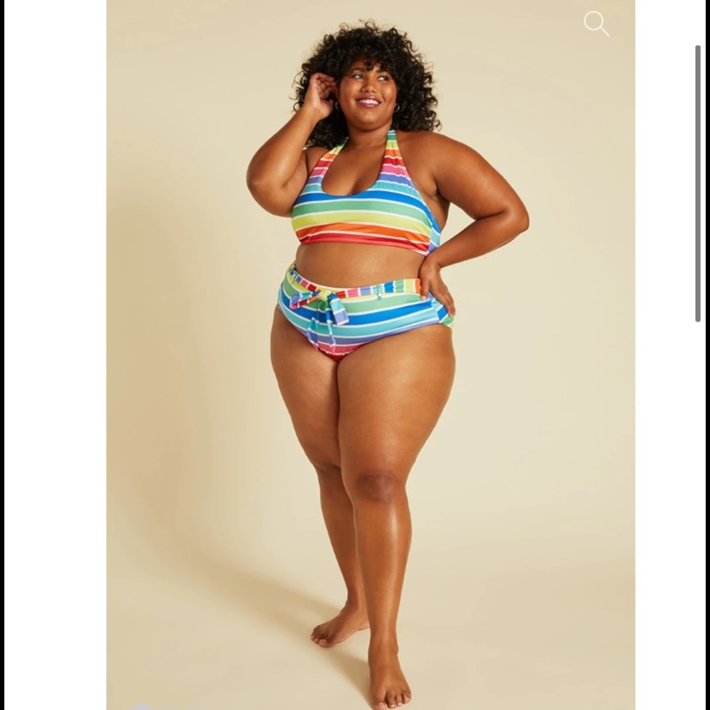 NWT ModCloth The Ali Bikini Top and The JoJo High-Waisted Bottom - Rainbow